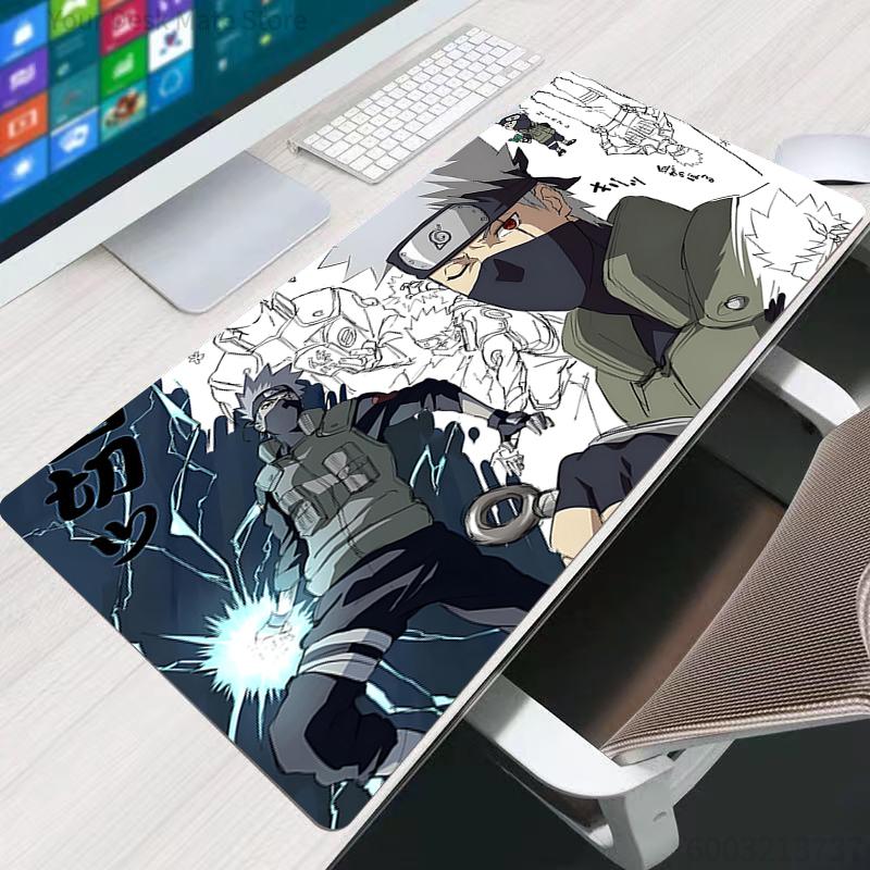 Anime Gaming Speed Mouse Pad Naruto Kakashi Hatake Gamer Cabinet Mouse Mat Keyboard Lock Edge Mousepad Computer Desk Mat