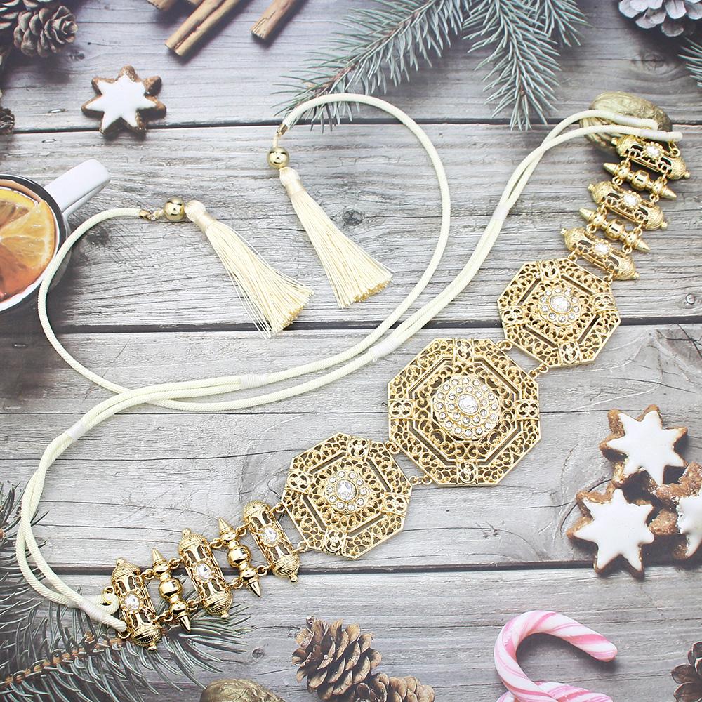 Exquisite Hand-woven Women's Rope Belt Waist Chain Wedding Jewelry Belt Robe Accessories