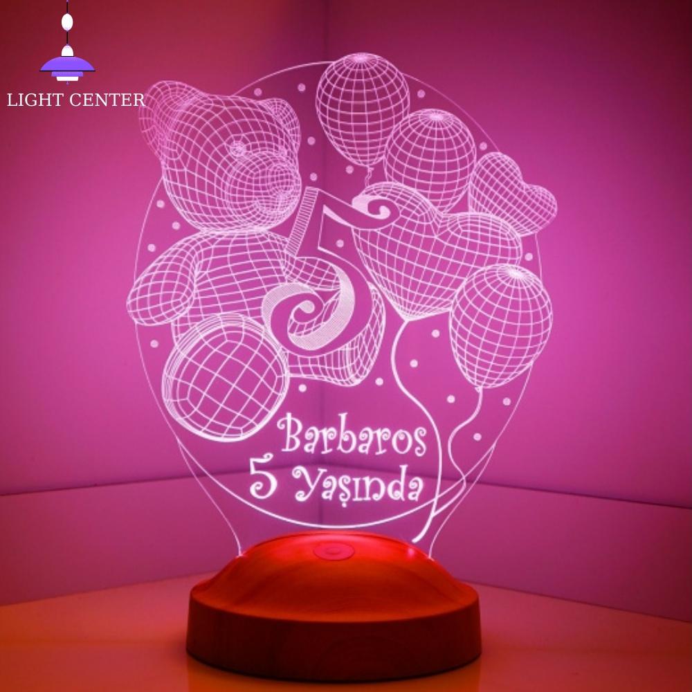 3D Customizable/ Birthday Themed Night Lamps Kids Aesthetic Room Decor Friendship Lamp Desk Decor Gift Box