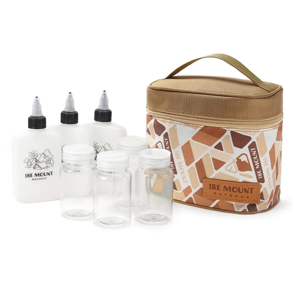 Seasoning Bottle Set Storage Bag Reusable Spice Box Container Condiment Jars Organizer Picnic Pouch Travel BBQ Camping Supplies