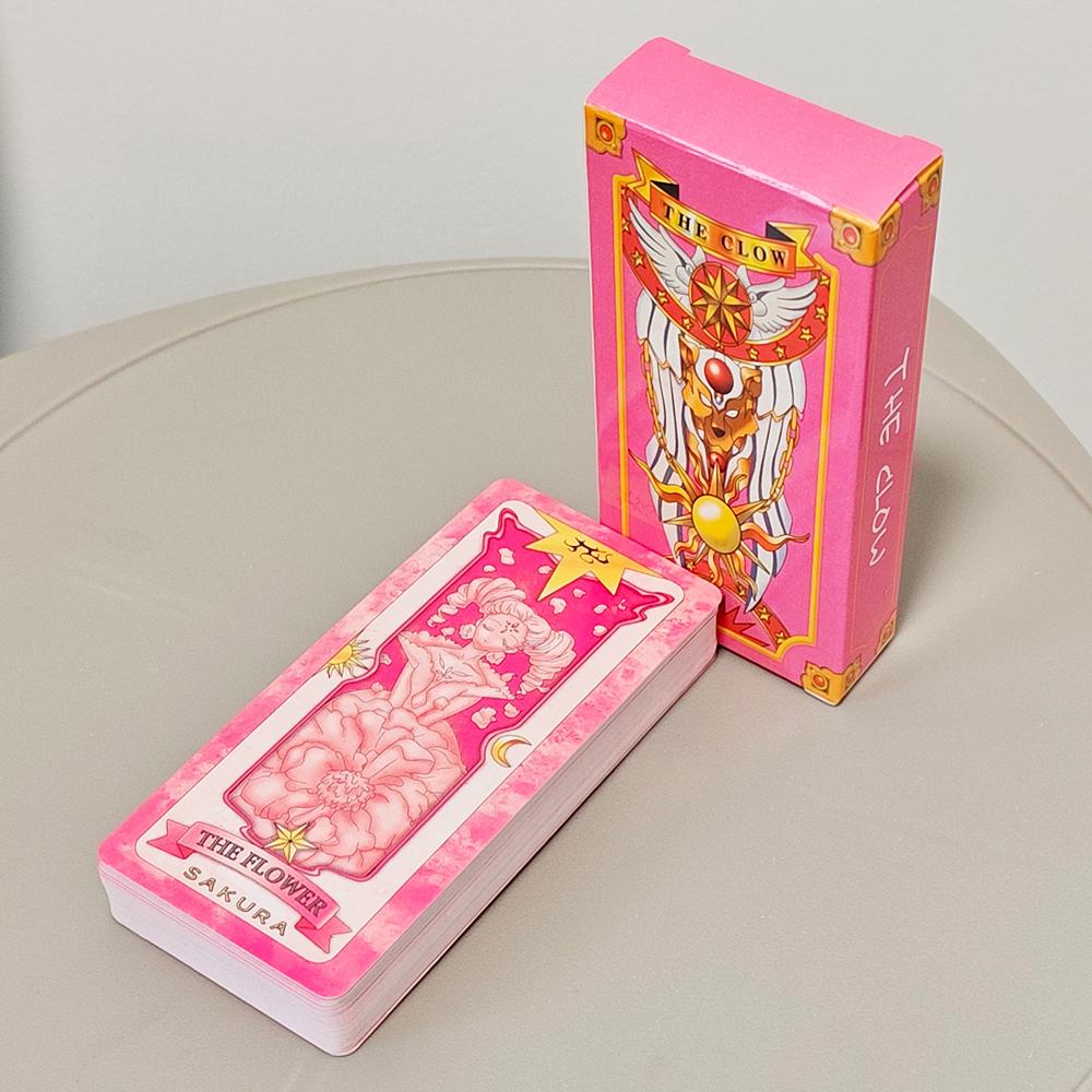 11x5.5cm Cardcaptor Sakura Tarot Deck - Complete 56 Card Set | Pink Sakura Edition for Fans & Cosplay