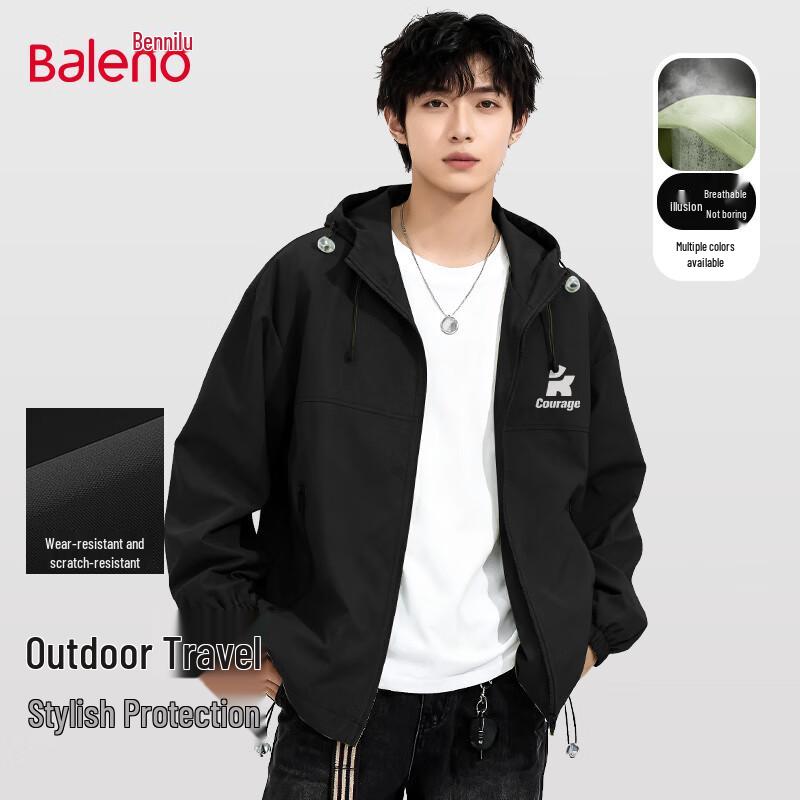 Baleno Men's 2026 Spring Windproof Hooded Casual Jacket