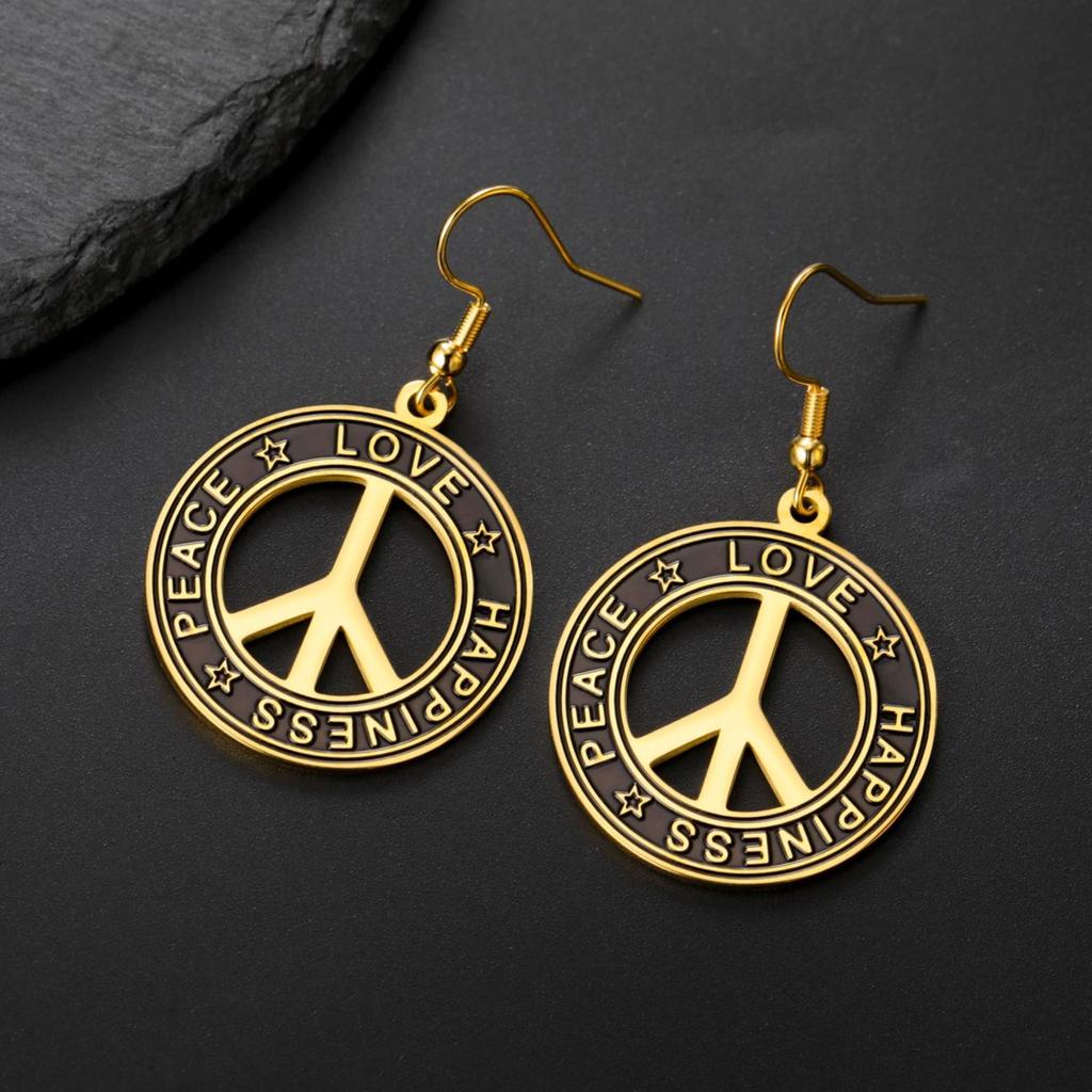 LIKGREAT Vredesteken Oorbellen Roestvrij Staal Oorbel Geluk Vrede Liefde Amulet Spirituele Sieraden Valentijnsdag Cadeau