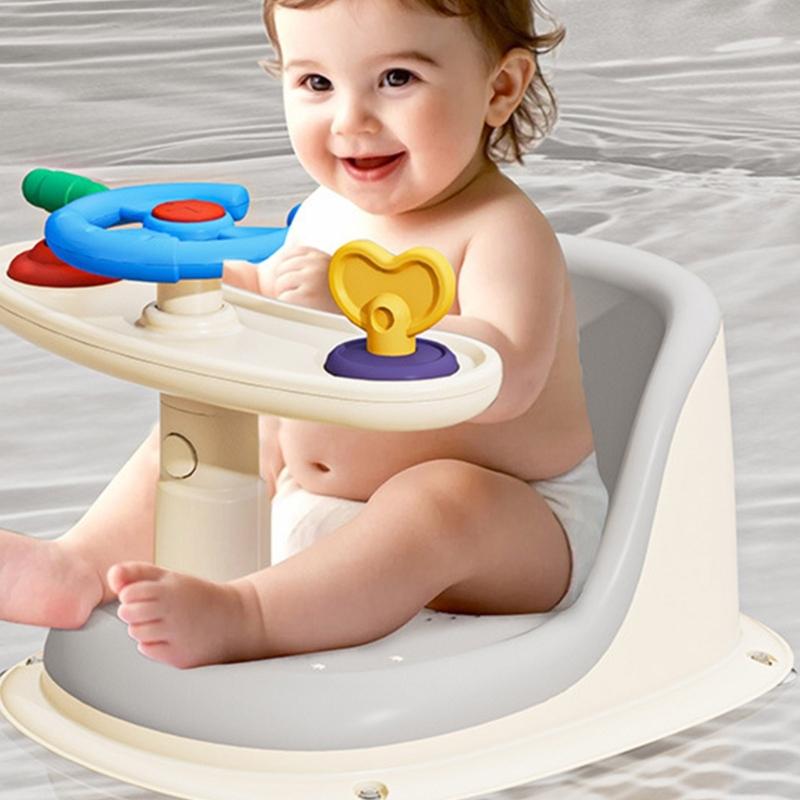 Leicht zu entfernender Badewannenstuhl Babysitz für die Badewanne Babybadesitz zum Sitzen beim Baden Bietet Rückenlehne für Babys