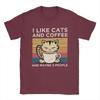 I Like Cats And Coffee And Maybe 3 People Men T Shirt Amazing Tee Shirt Crew Neck T-Shirts Pure Cotton New Arrival Tops