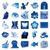 50 Sheets Low-Pixel Blue Creative Ins-Style Cross-Border DIY Stickers for Earphones, Phone Cases, and Scooters
