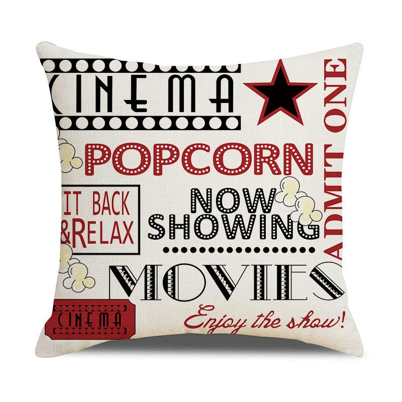 New Home Retro Movie Subtitle Sofa Office Linen Pillow Cover Cushion Cover