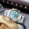 Paulareis Automatic Watches Self Wind Mechanical Gold Stainless Steel Glacier Ice Blue Dial Chestnut Brown Bezel Luminous Men Watch RL01
