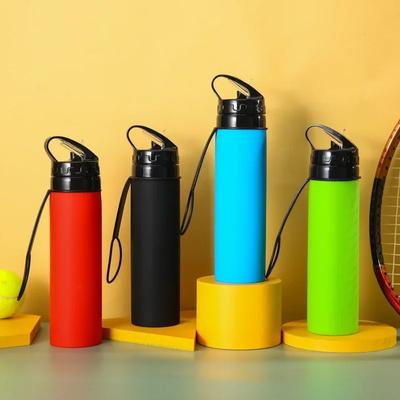 600ml Straw Cup, Travel Water Cup, Creative Gift Cup, Water Bottle, Outdoor Sports Water Bottle, Silicone Folding Water Bottle