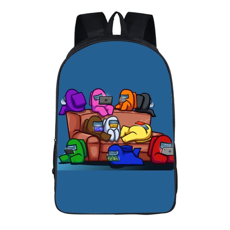 Among Us Kids Backpack Oxford Fabric School Bag Boys Girls 20L Capacity Dual Strap With Air Cushion Straps
