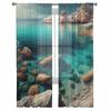 Summer Landscape Ocean Sheer Curtains For Living Room Kitchen Window Curtains Bedroom Tulle Voile Curtains