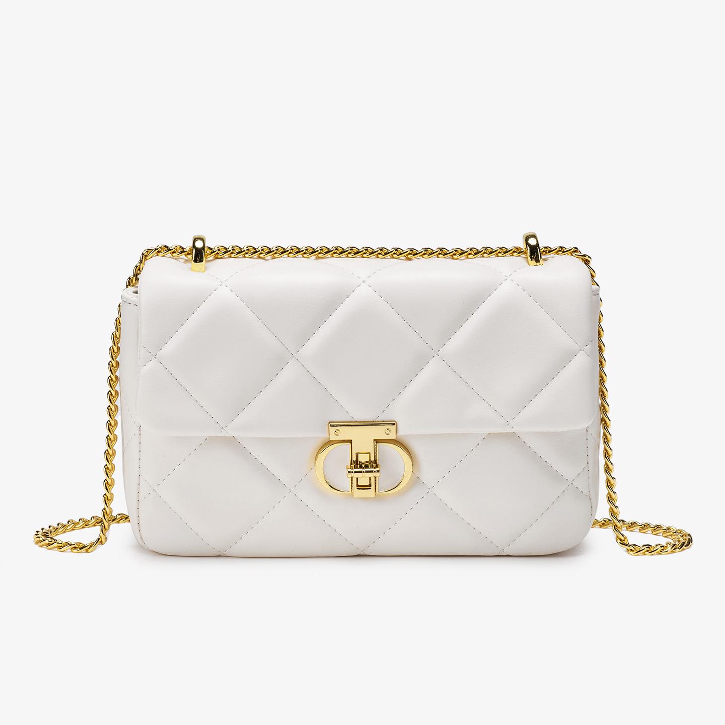 2026 New Model Small-style Quilted Chain Bag for Women, Versatile and Elegant Crossbody Shoulder Bag, Fashionable and Simple with Lock Clasp