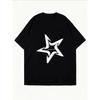 White Oversized T-Shirt With Star Print For Casual Wear