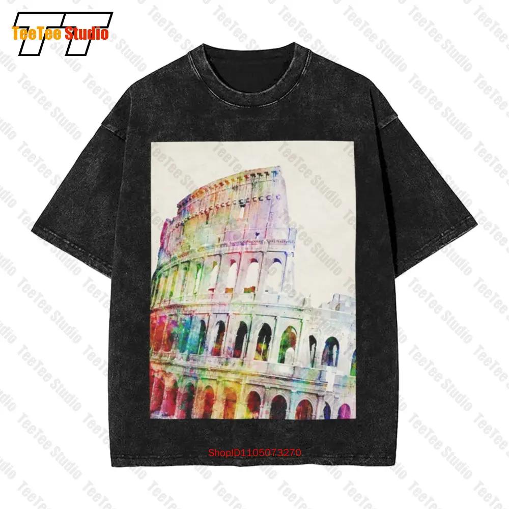 The Colosseum Coliseum Rome Italy Amphitheater Vintage Oversized T-Shirt B5TP