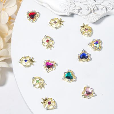 10Pcs Nail Charm Multipurpose DIY Diverse Styles Cute Crown Heart Shaped Manicure Decor Accessory