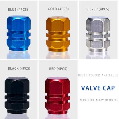 4 Stück Auto-Reifenventilschaftkappen Einfacher Stil Reifenventilkappe Aluminium-Reifenrad-Schaft Luftventilkappe Auto Universelles Zubehör