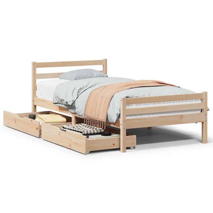 VidaXL Bed Frames Without Mattress 90x200 Cm Solid Pine Wood 3301604