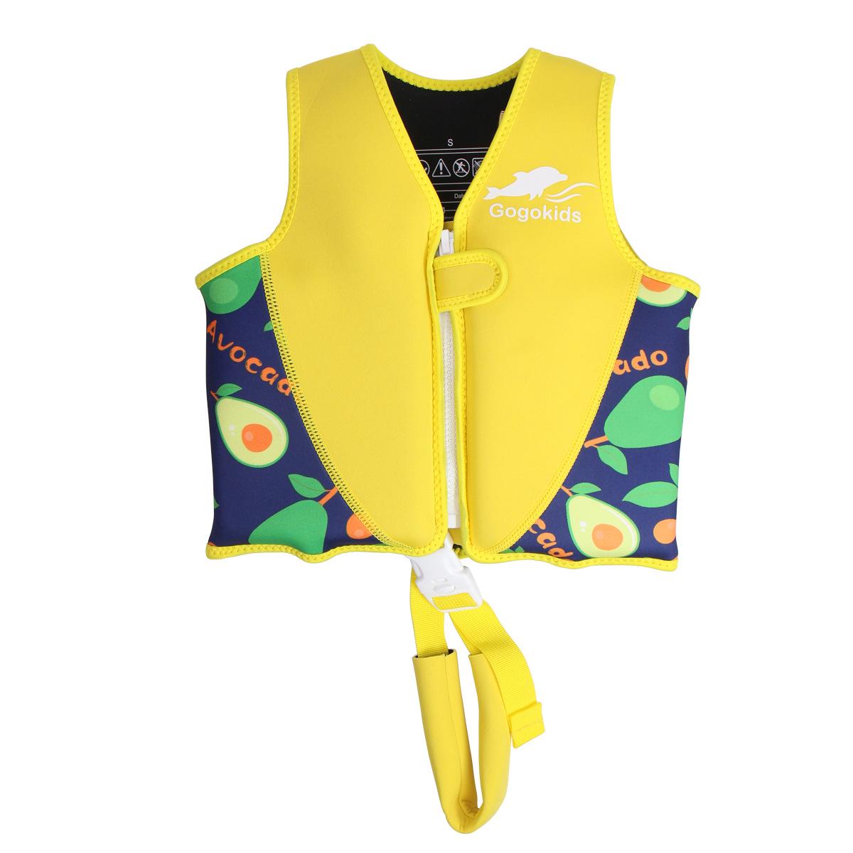 

Детский неопреновый жилет для плавания GOGOKIDS с принтом авокадо Medium жёлтый