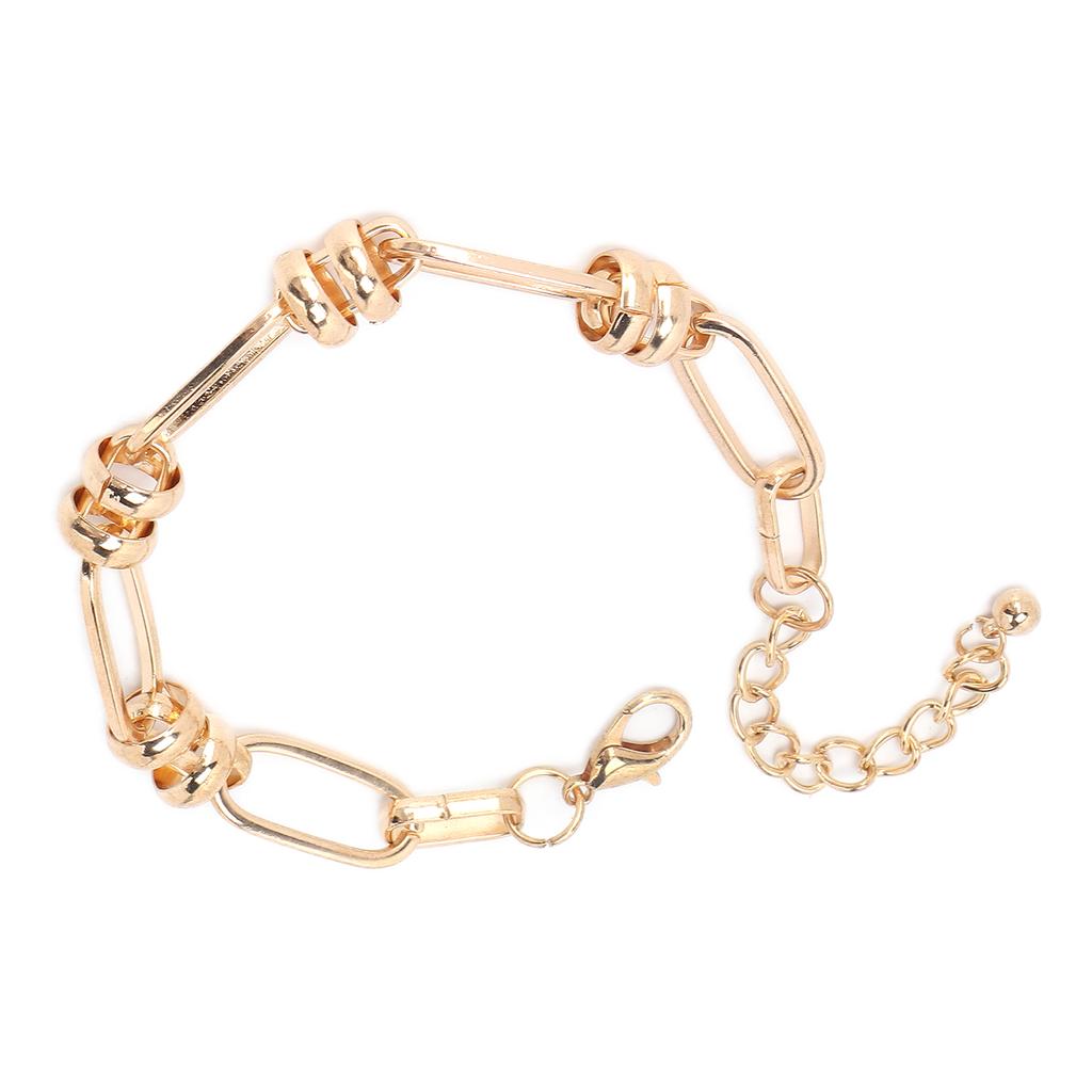 Chain Bracelet Alloy Gold Bracelet Simple Oval Hollow Bracelet Jewelry for Women
