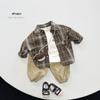 2025 Spring/Autumn Korean-Japanese Retro Plaid Shirt for Boys & Girls