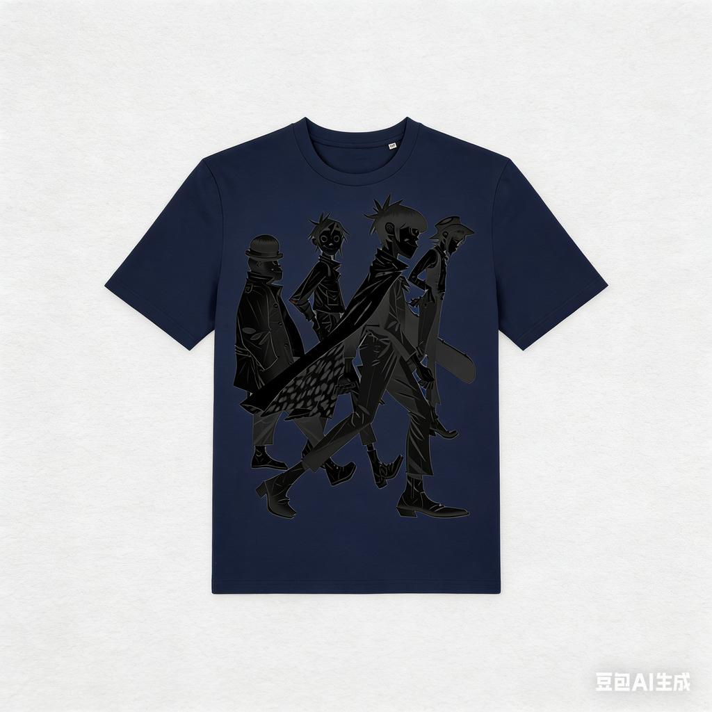 Gorillaz Shadows Tshirt Unisexs and Womens Cotton Summer Clothes Hip Hop Fashion Short Sleeve Tshirt Streetwear Unisex Fan Gifts