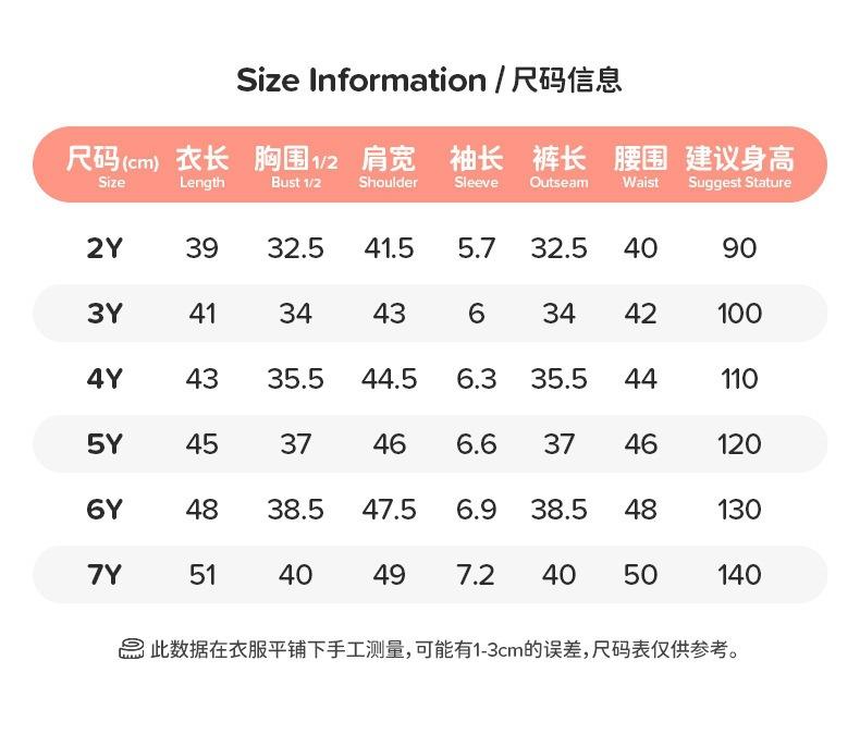 Girls Summer Cartoon Two Piece Set Cute Short Sleeve Top and Shorts