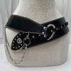 Heavy-Duty Rivet Leather Belt Y2k Dress Jeans Belt Niche Design Women's Waist Belt  Jeans Accessory