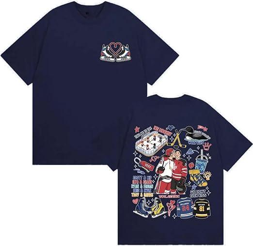 

Heated Rivalry Merch T Shirt H24 R81 Pattern Short Sleeve Unisexs Womens Fashion Top Hip Hop Street Retro Clothing S