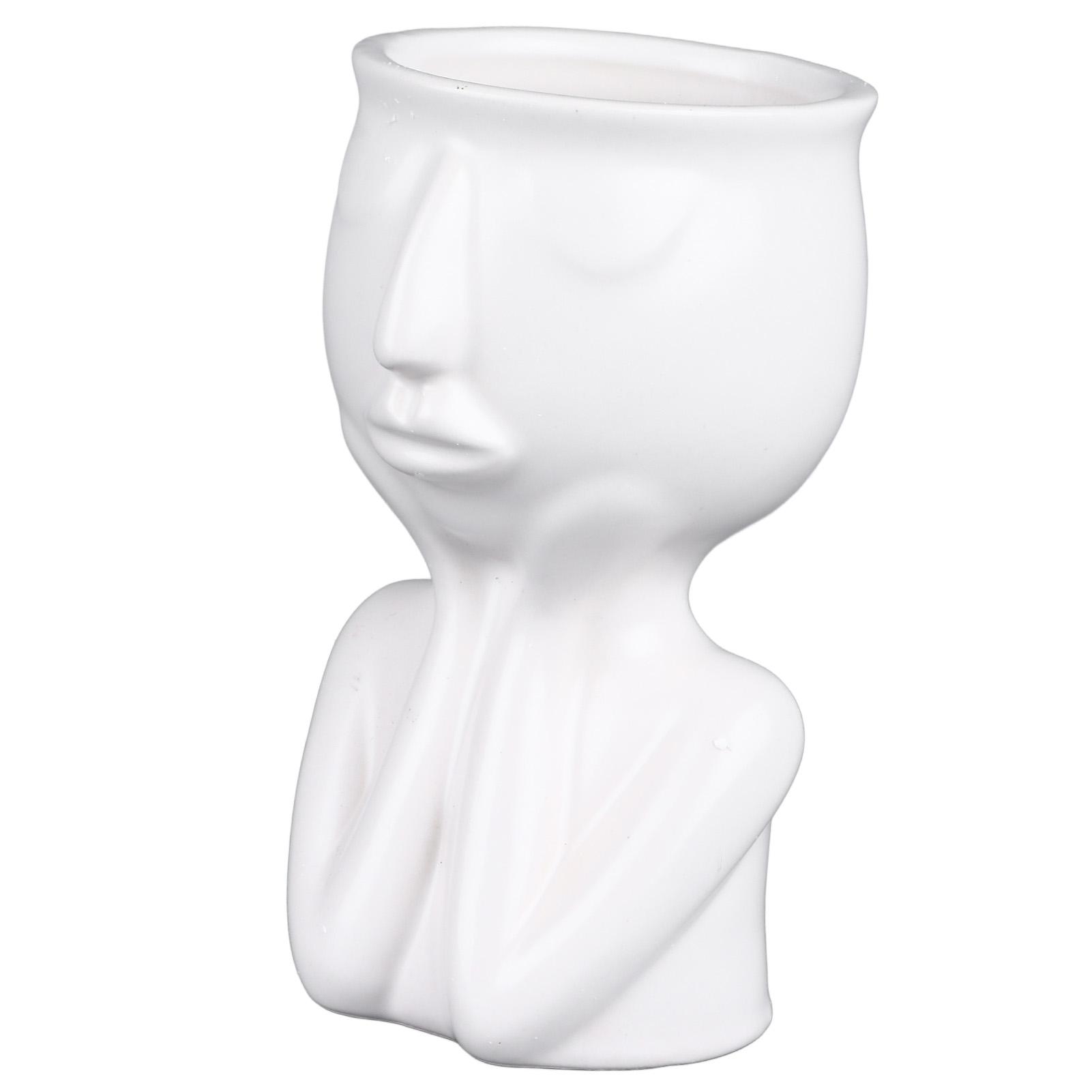 Ceramic Face Planter Pot Nordic Modern Innovative Face Planter Pot for Hotel Desktop Ornaments