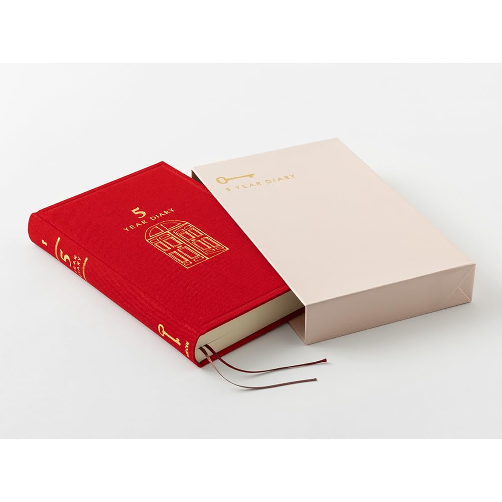 MIDORI 5-Jahres-Tagebuch, Roter Einband, Modell 12851006