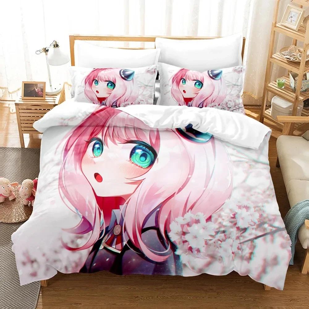 SPY×FAMILY Bedding Set Anime Anya Forger Quilt Cover Single Double Size With Pillowcase Boys Girls Bedspread