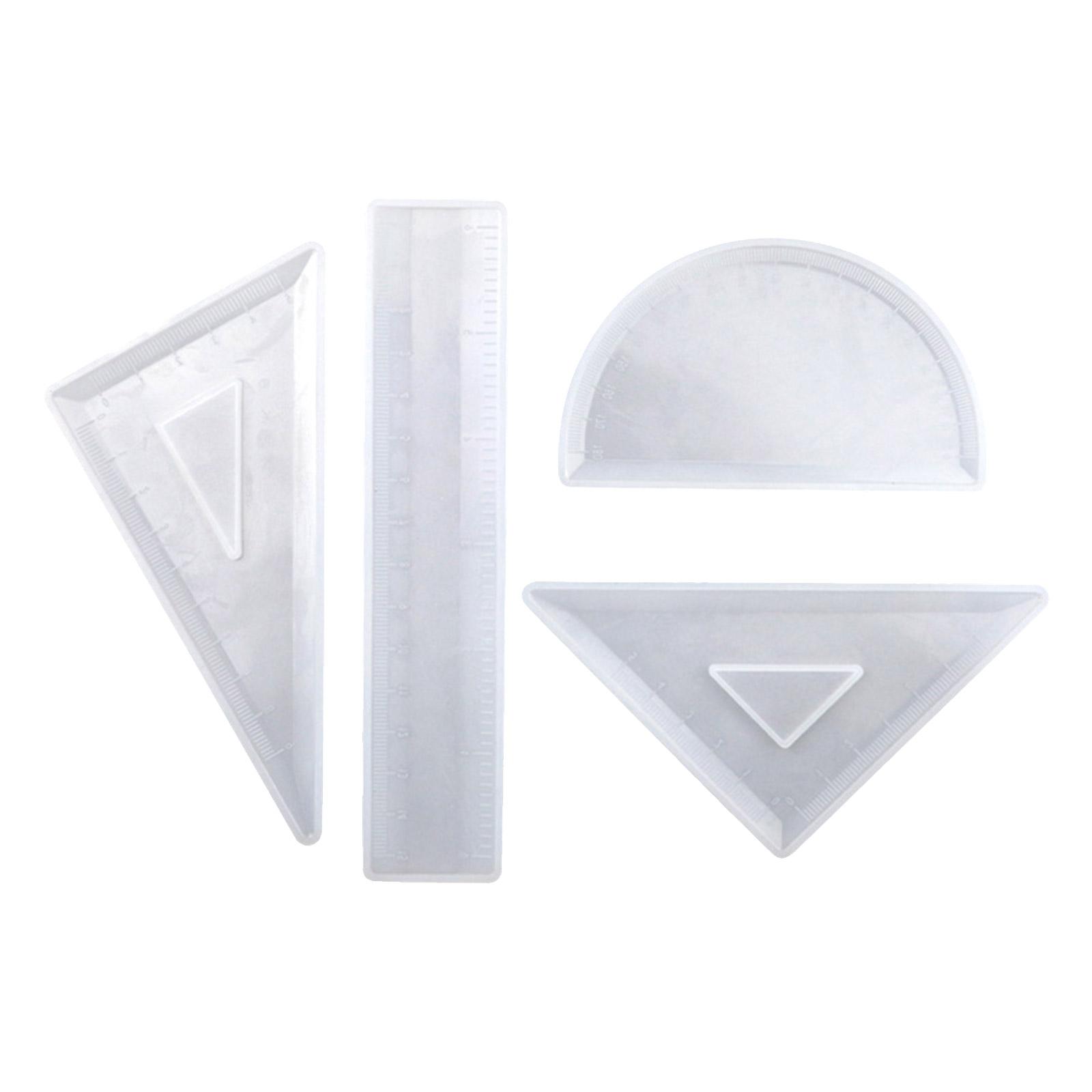 

Pack of 4pcs Ruler Resin Silicone Mold, Protractor Triangle Ruler Right Angle Rulers DIY Craft Epoxy Resin Casting Mould 1