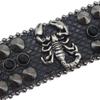 Amerikanisches Strassnietenarmband, Skorpion Dekorativ Punk Gothic Personalisierter Schmuck