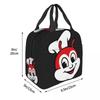 Jollibee Logo Insulated Lunch Bag for Women Children Portable Food Boxes Thermal Lunch Box Tote