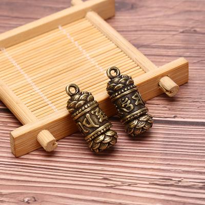Brass Mantra Buddhist Pendant For Keychains Chinese Sutra Book Key Hangings