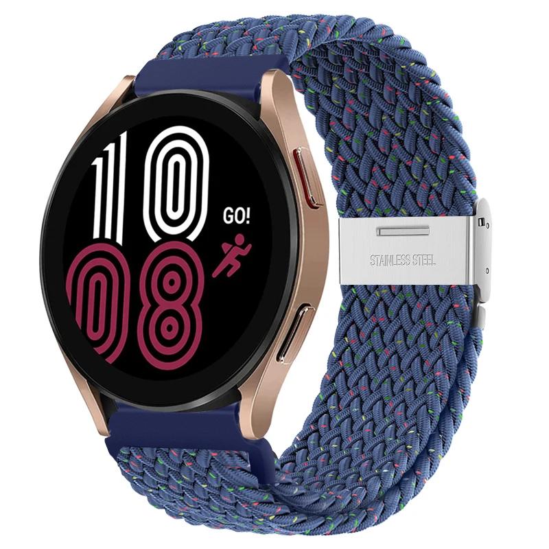 20mm 22mm Nylon Band for Samsung Galaxy Watch 6 5 4 40/44mm 5Pro Active 2 Gear S3 Braided Elastic Bracelet for Huawei GT2/3 4Pro