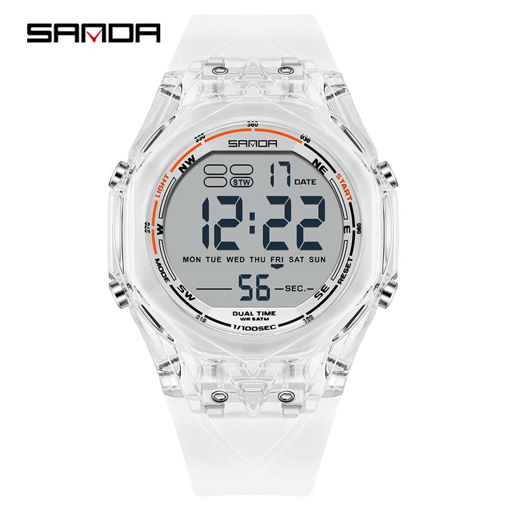 SANDA New 6289 Fashion Student Electronic Watch Sports Multi Functional Waterproof LED Student Electronic Watch Alarm Clock