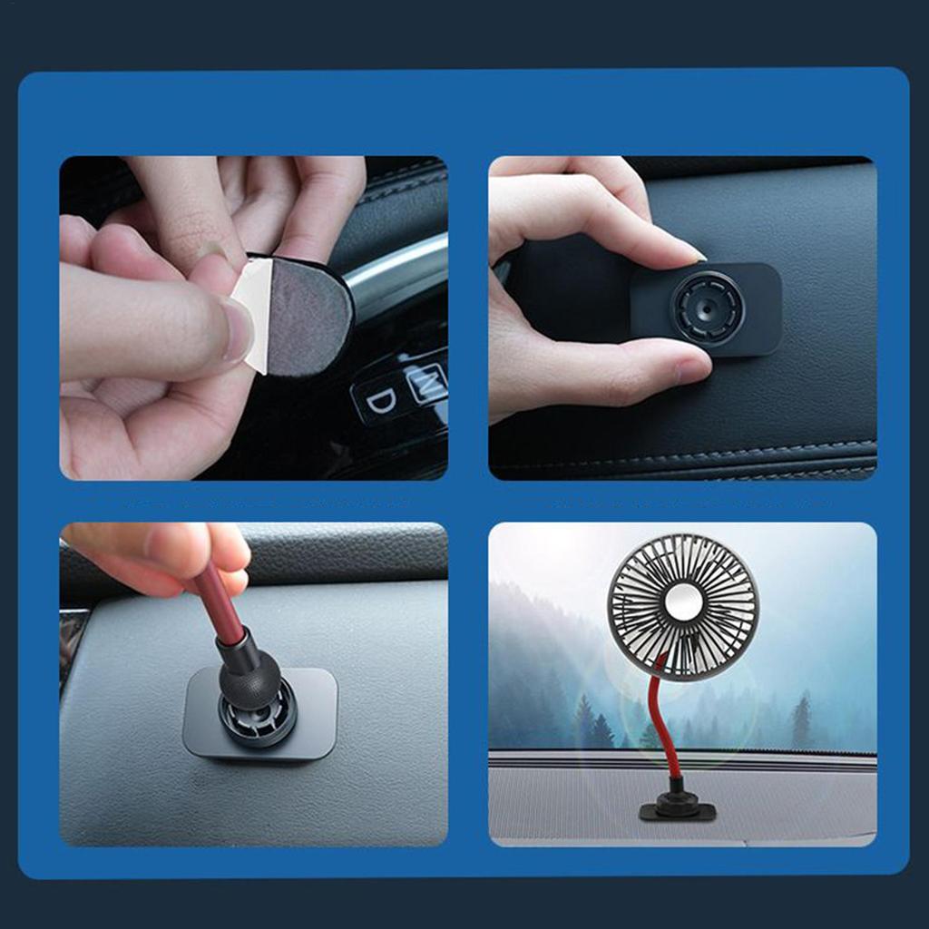 Portable Car Fan 3 Speeds Adjustable Plug In Fan For Car Powerful USB Cooler Gadgets Enhance Air Circulation For Truck Golf Cart