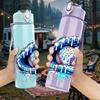 1PC Abstract Baseball Ball Graffiti Print 750ml Color Plastic Sports Water Bottle Leakproof Flip Straw Lid Suitable for Sports Office Home Use