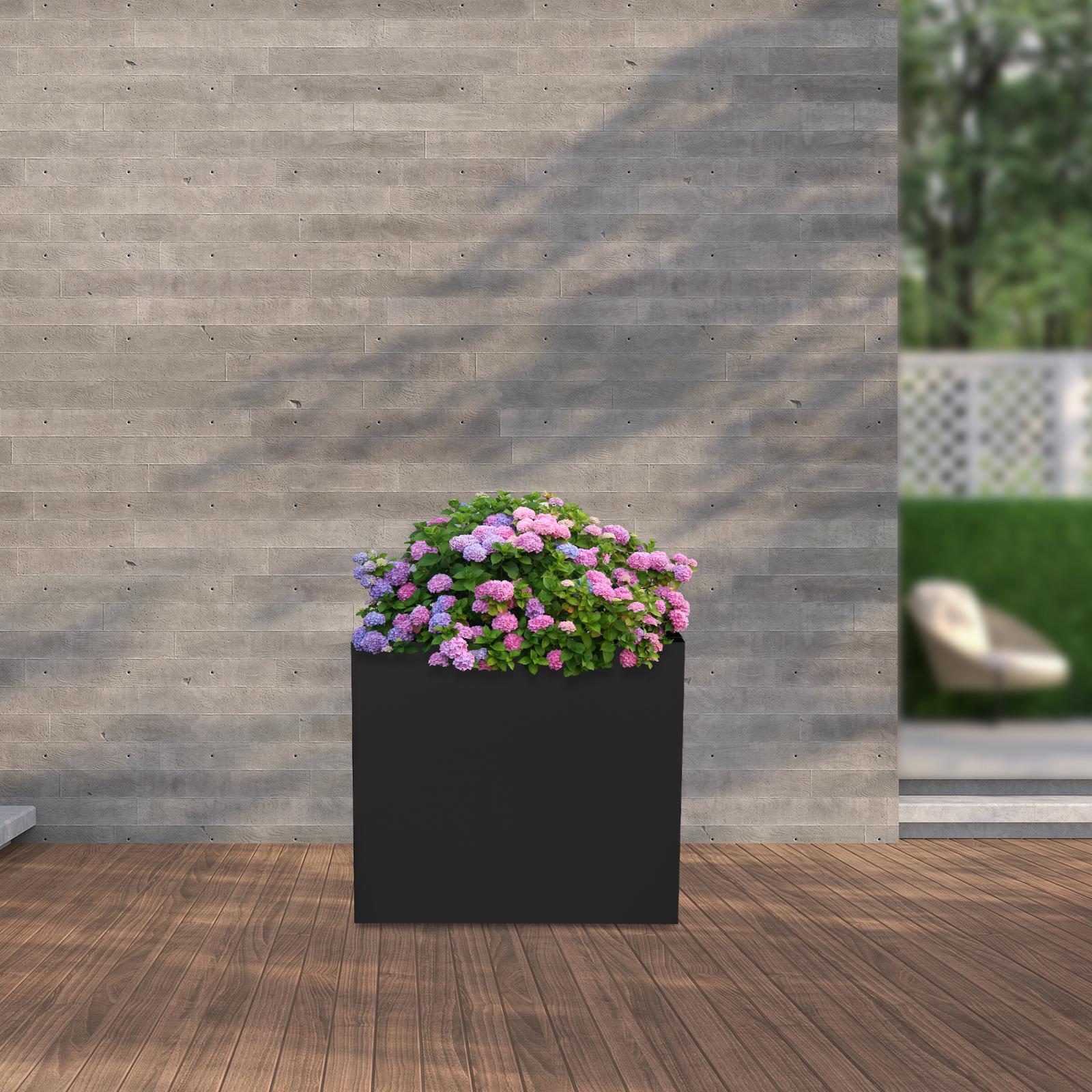 

Large 20x20x20 Inch Black Metal Cube Planter Box, Square Garden Container for Indoor Outdoor Plants, Decorative Pot for Patio чёрный