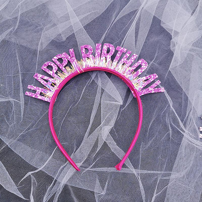 Glitter Happy Birthday Sequin Headband Birthday Decoration Birthday Party