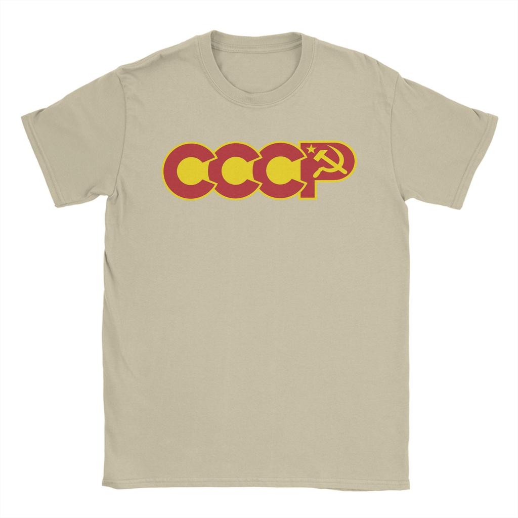 CCCP Logo T Shirt Men 100 Cotton Vintage TShirt O Neck  Tees Short Sleeve Tops Gift Idea