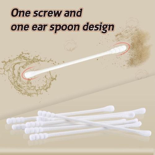 Baby Safety Cotton Swabs, Cotton Buds for Babies | Double-Ended Swabs with Storage Case | Wooden Sticks, Cleaning Tool for Hygiene and Beauty Care