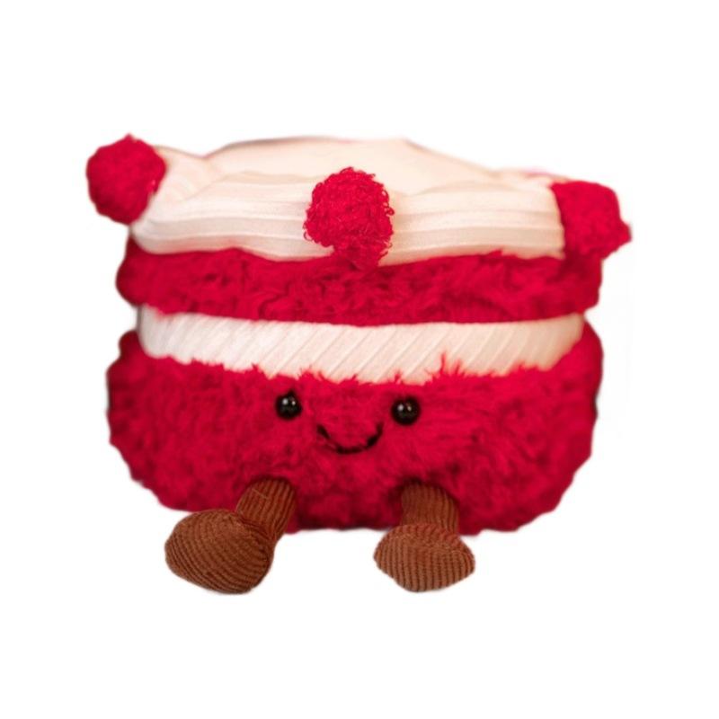 New Jelly Cake Series Cream Velvet Cherry Cake Cute Fashion Plush Toy Doll