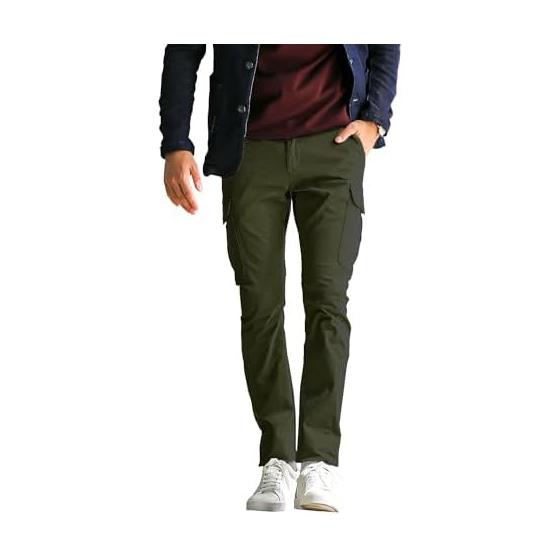 

[Kakeya Jeans] Men s 3D Cut Fine Chino Cargo Pants Thin Chino Cargo Satin Stretch Peach (Slightly Brushed) Processing Beige