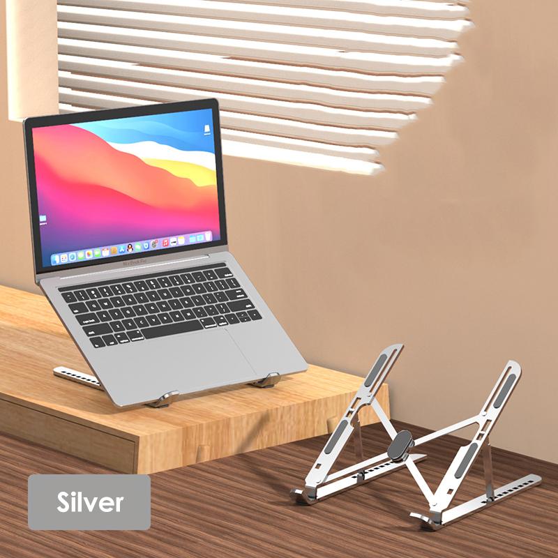 For Adjustable Laptop Stand Foldable Aluminum Alloy Notebook Stand Base Portable Non-slip Raising Cooling Support Laptop Bracket