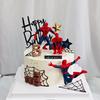 Spider-Man Cake Figurine, Cartoon Toy Baking Accessory for Boys' Birthday Desserts
