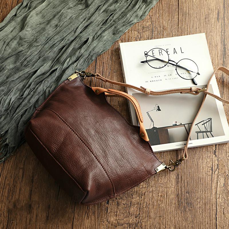 

Genuine Leather Women Bag 2026 New Vintage Large Capacity Handbag Cowhide Shoulder Messenger Bags кавовий
