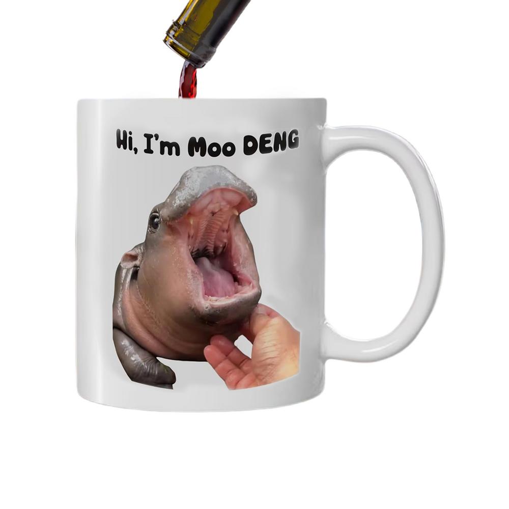 Hippopotamus Coffee Mug Cartoon Animal Drawing Mugs 12oz Hippo Ceramic Coffee Mug Tea Cup Coffee Cup Mug Animal Cute Cartoon 350ml