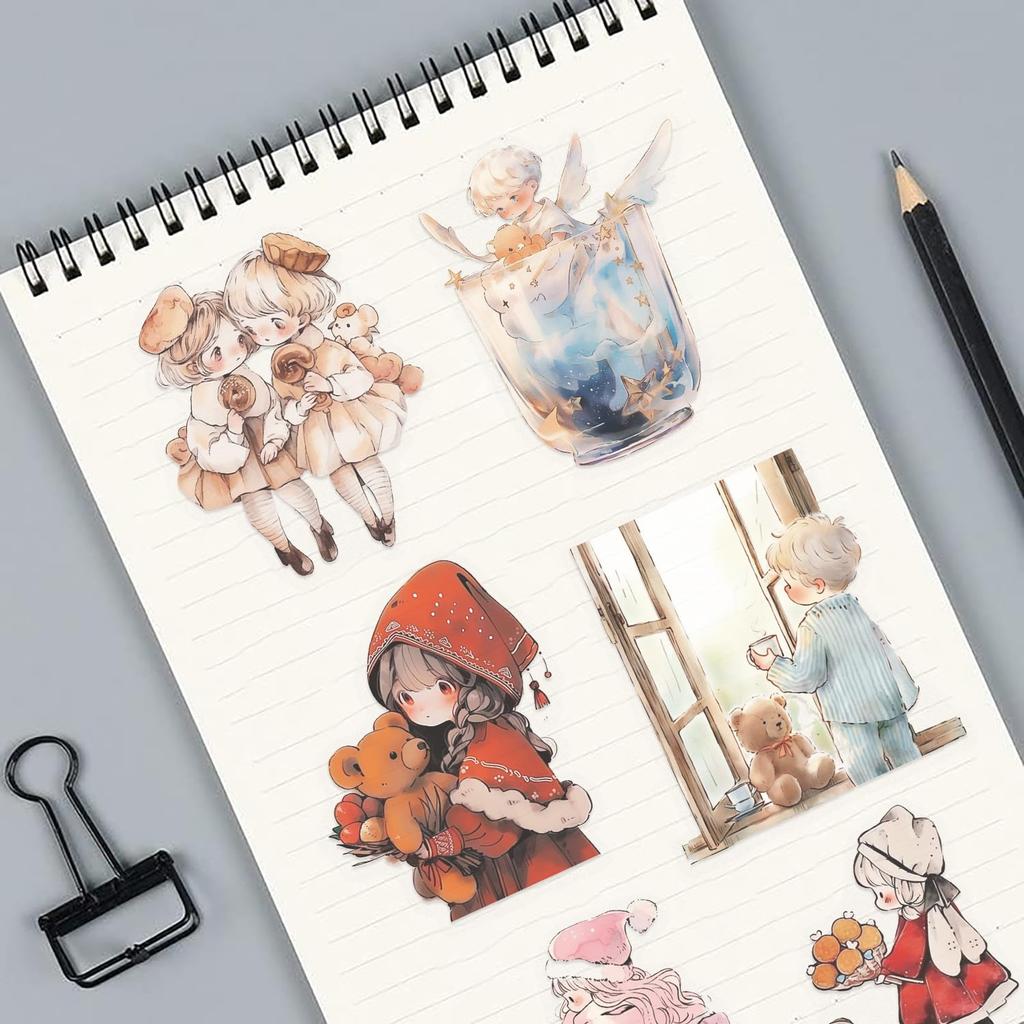 Transparent Vintage Fairy Tale Stickers 50 Sheets Waterproof PET Stickers for Junk Card Water Phone and More of Fairy - - Scrapbooking, Journaling,